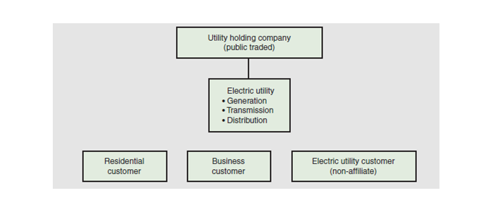 Figure 3 shows how a publicly traded utility holding company was structured before electric restructuring.