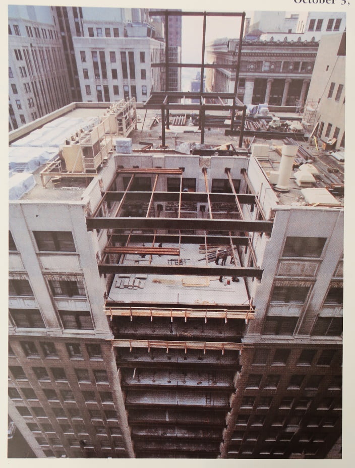 The renovation underway