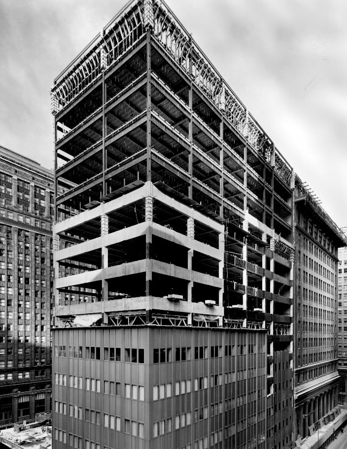 The expansion under construction