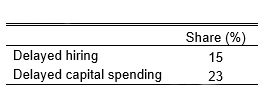 Delays in hiring and capital spending