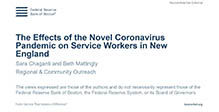 Title slide of the 'Effects of the Novel Cornoavirus Pandemic on Service Workers in New England' webinar
