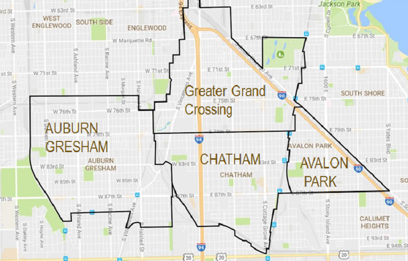 Figure 1. Map of Greater Chatham area