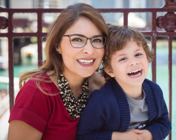 A photo of Sandra Pesic, information security assistant vice president at the Chicago Fed, and her son Andrew. Pesic was named a 2020 Working Mother of the Year.