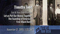 Title slide for the Founding of America's First Black Banks webinar