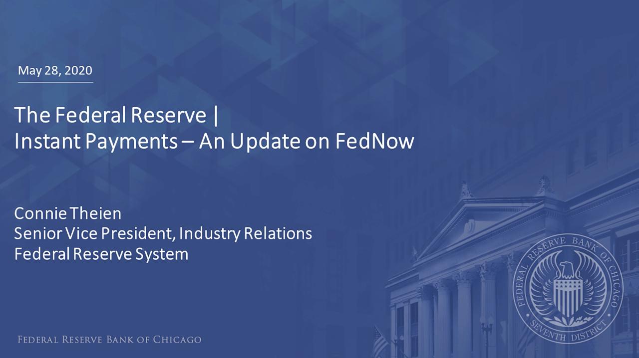 Title slide of instant payments webinar