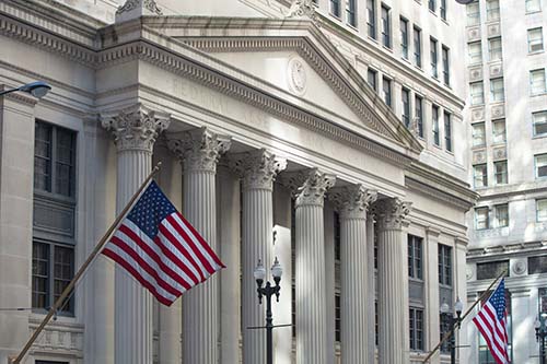 Chicago Fed building, front view