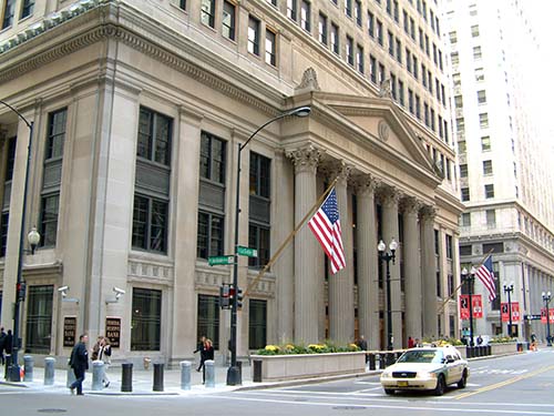 Chicago Fed building, front view