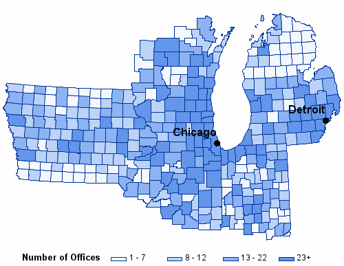 Map of District Banks and Branches