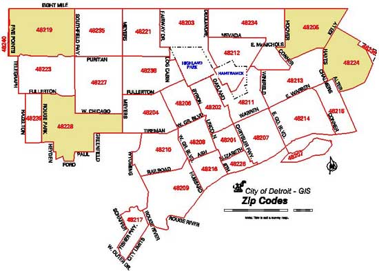 zip code map detroit Federal Reserve Bank Of Chicago zip code map detroit